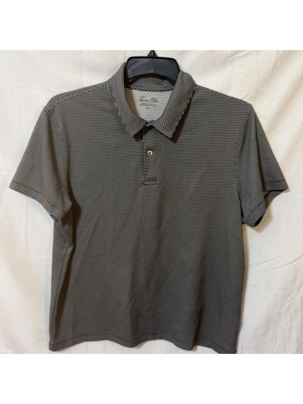 GREG NORMAN FASSO ELBA Polo Shirt Men XL Black/White Active Play Dry Fish Golf